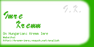 imre kremm business card